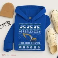 I Really Dig The Holidays Excavator Christmas Ugly Sweater Gift Hoodie thumb 4