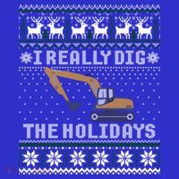 I Really Dig The Holidays Excavator Christmas Ugly Sweater Gift T-Shirt thumb 7