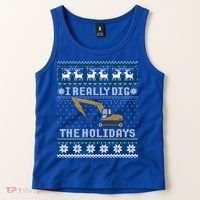 I Really Dig The Holidays Excavator Christmas Ugly Sweater Gift Tank Top thumb 2