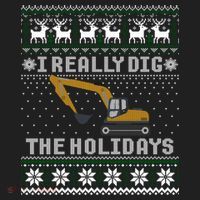 I Really Dig The Holidays Excavator Christmas Ugly Sweater Gift Women's Sweatshirt thumb 2