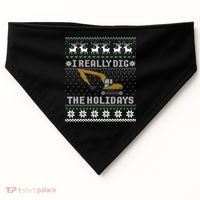 I Really Dig The Holidays Excavator Christmas Ugly Sweater Gift USA-Made Doggie Bandana thumb 0