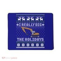 I Really Dig The Holidays Excavator Christmas Ugly Sweater Gift Mousepad thumb 0