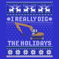 I Really Dig The Holidays Excavator Christmas Ugly Sweater Gift Mousepad thumb 1