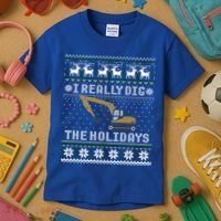 I Really Dig The Holidays Excavator Christmas Ugly Sweater Gift Kids T-Shirt thumb 3