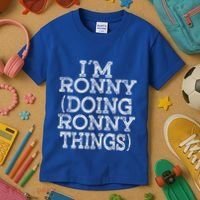 I'm Ronny Doing Ronny Things Family Reunion First Name Great Gift Kids T-Shirt thumb 3