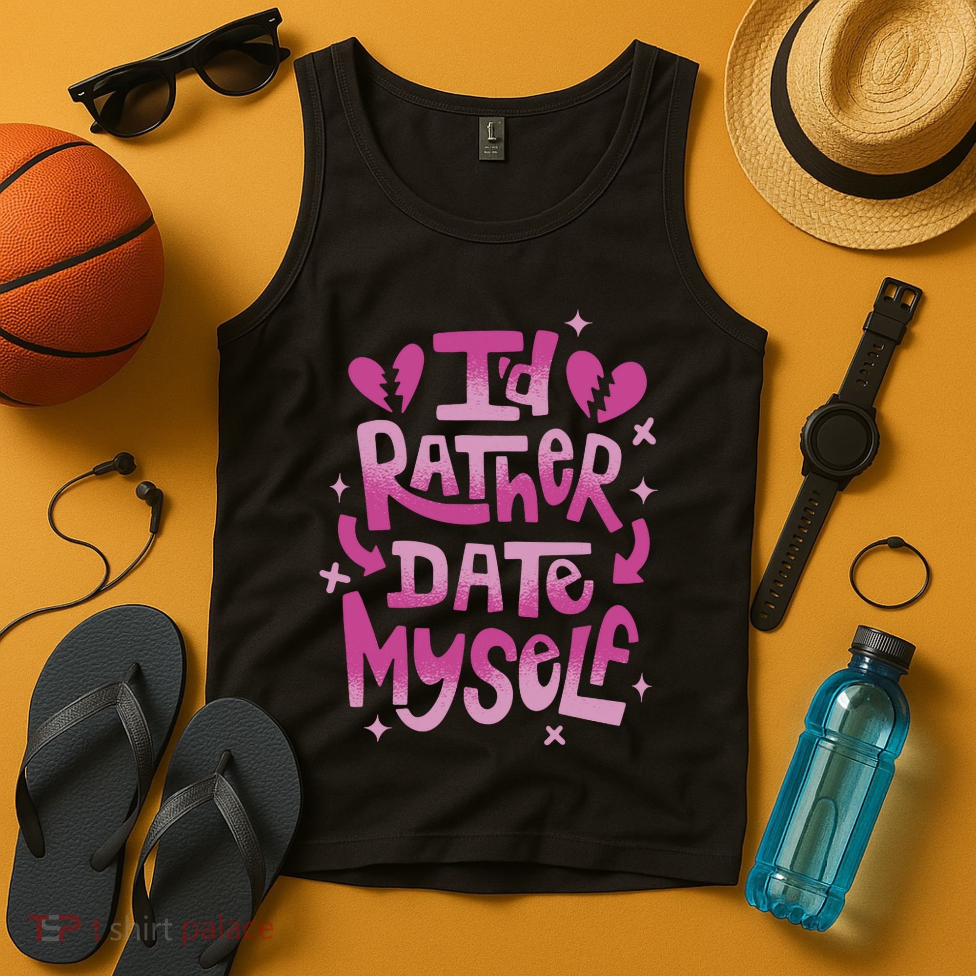 Id Rather Date Myself Anti Valentines Day Funny Tank Top