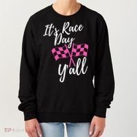 It's Race Day Y’all Checkered Flag Pit Crew Racing Track Gift Women's Sweatshirt thumb 0
