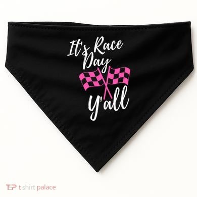 It's Race Day Y’all Checkered Flag Pit Crew Racing Track Gift USA-Made Doggie Bandana