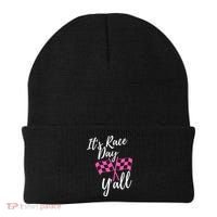 It's Race Day Y’all Checkered Flag Pit Crew Racing Track Gift Beanie thumb 0