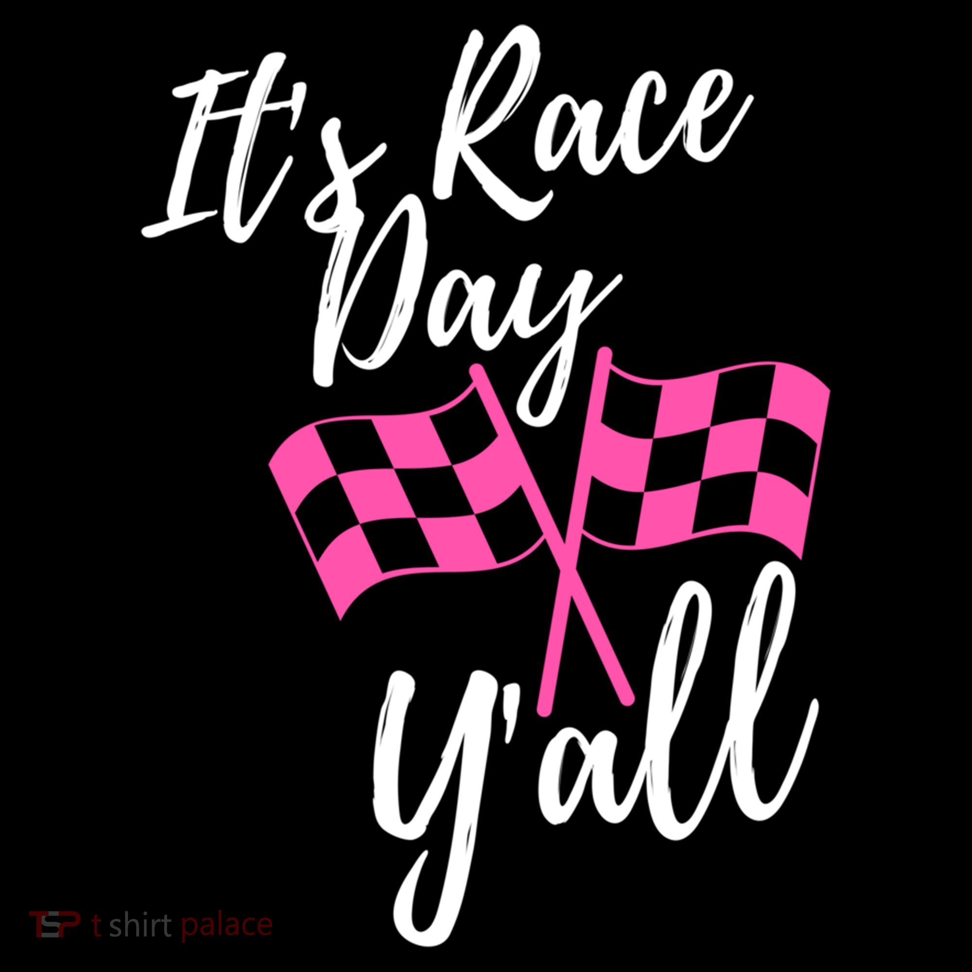 It's Race Day Y’all Checkered Flag Pit Crew Racing Track Gift Women's Hoodie