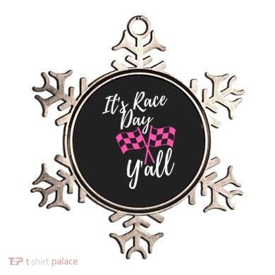 It's Race Day Y’all Checkered Flag Pit Crew Racing Track Gift Ornament