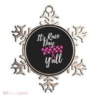 It's Race Day Y’all Checkered Flag Pit Crew Racing Track Gift Ornament thumb 0