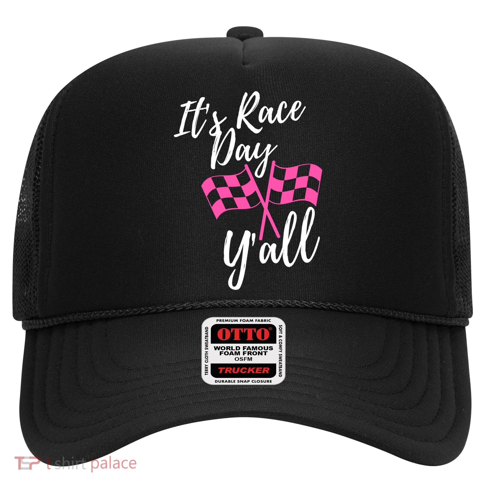 It's Race Day Y’all Checkered Flag Pit Crew Racing Track Gift Hat