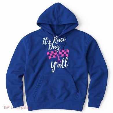 It's Race Day Y’all Checkered Flag Pit Crew Racing Track Gift Hoodie