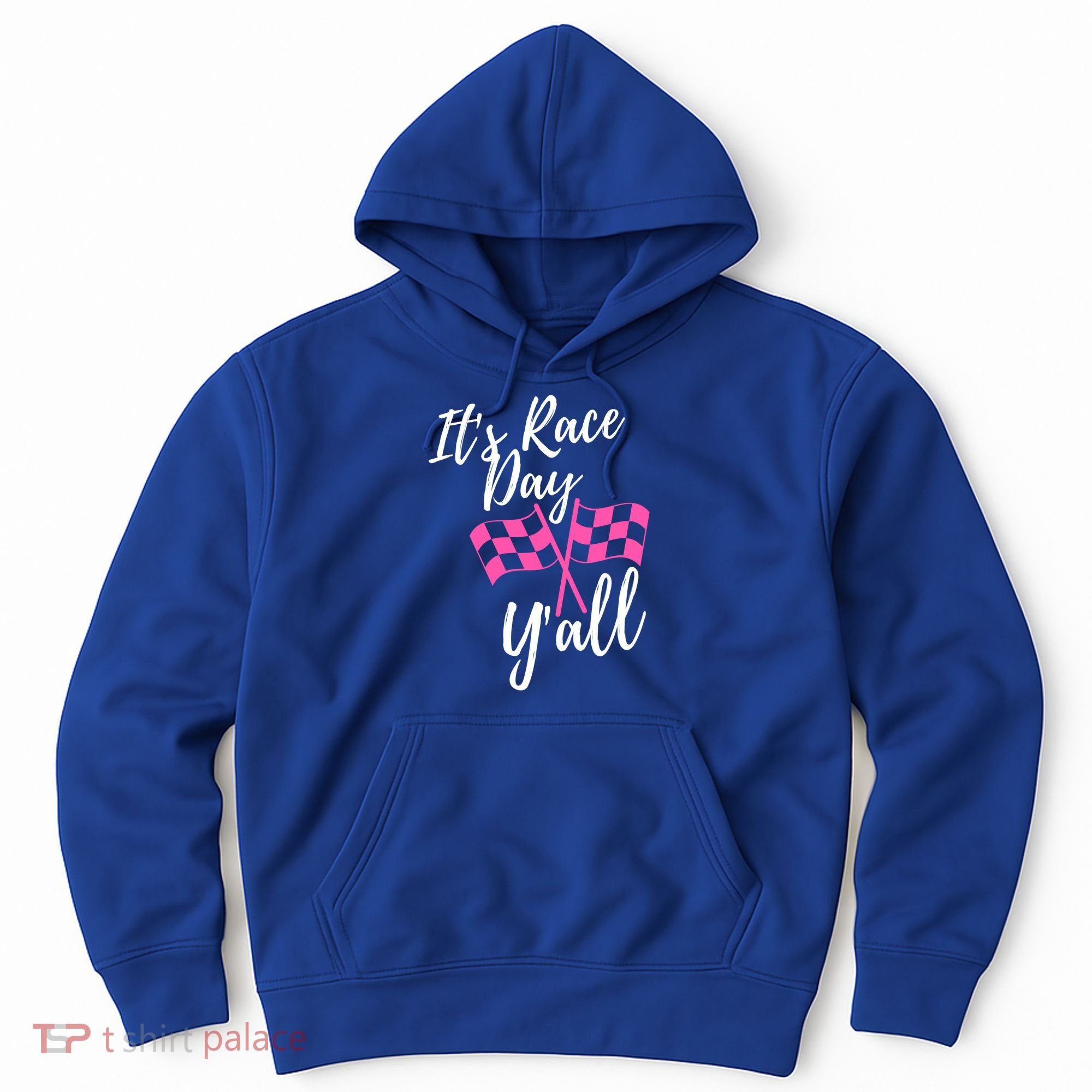It's Race Day Y’all Checkered Flag Pit Crew Racing Track Gift Hoodie