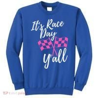 It's Race Day Y’all Checkered Flag Pit Crew Racing Track Gift Sweatshirt thumb 0