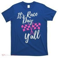 It's Race Day Y’all Checkered Flag Pit Crew Racing Track Gift T-Shirt thumb 0