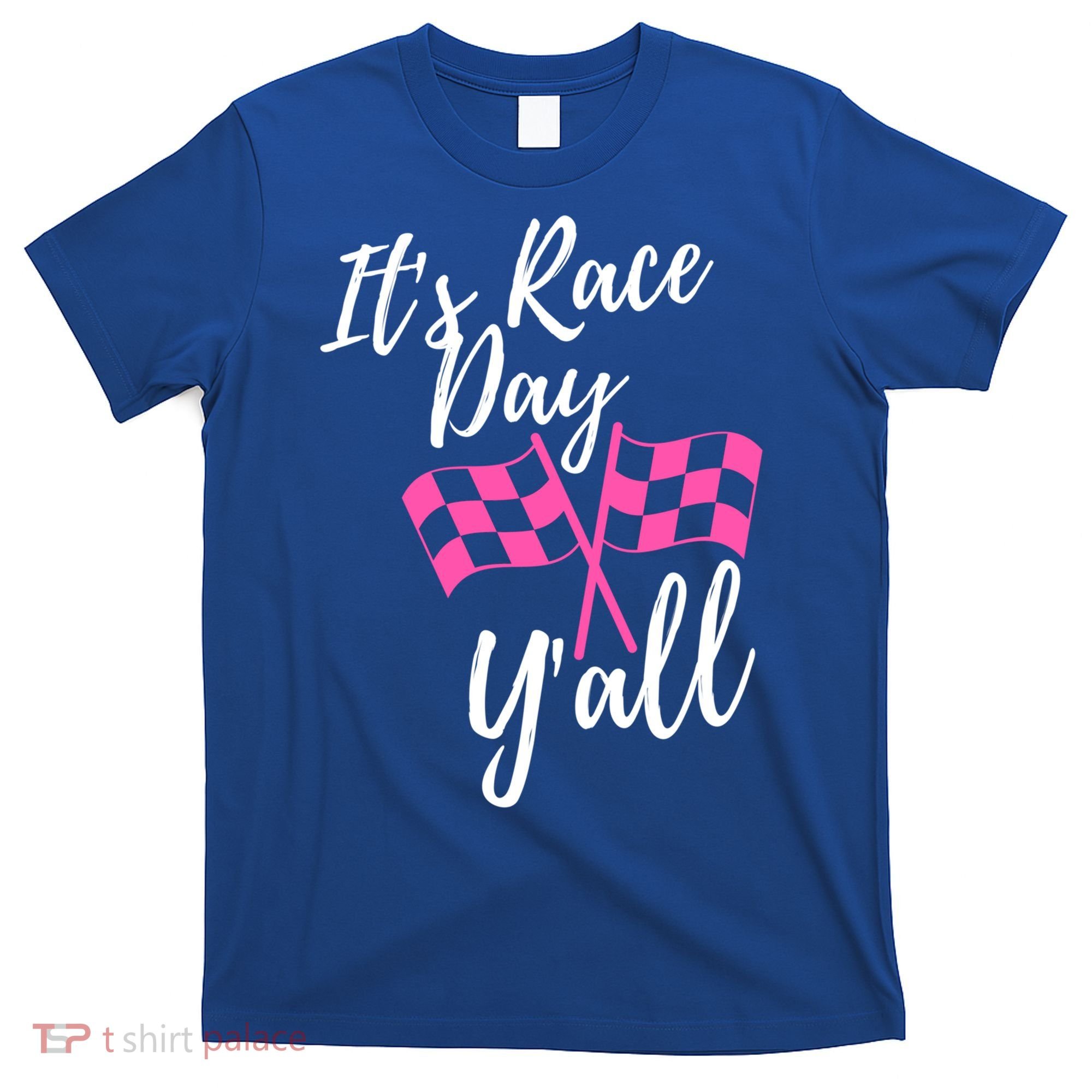 It's Race Day Y’all Checkered Flag Pit Crew Racing Track Gift T-Shirt