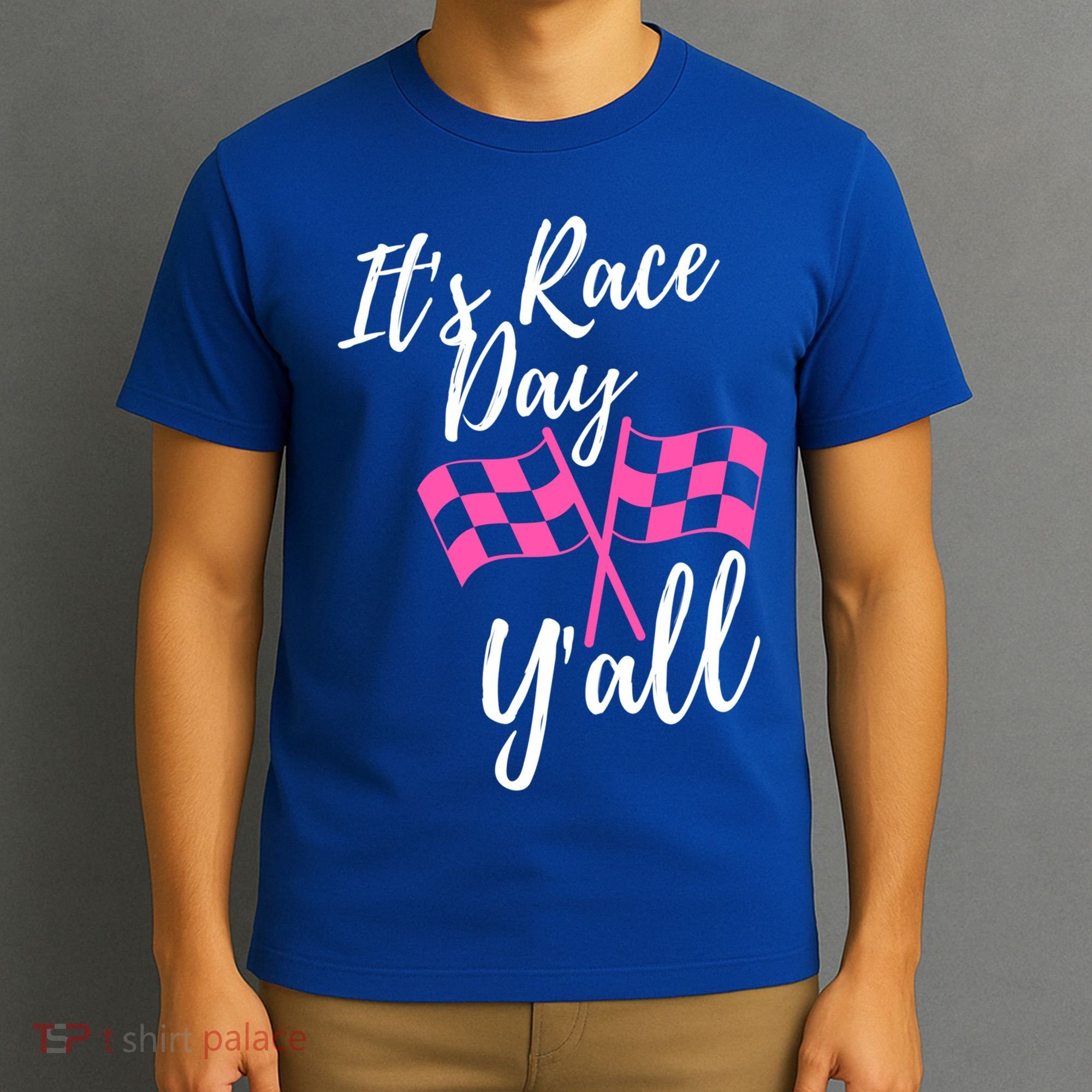 It's Race Day Y’all Checkered Flag Pit Crew Racing Track Gift T-Shirt
