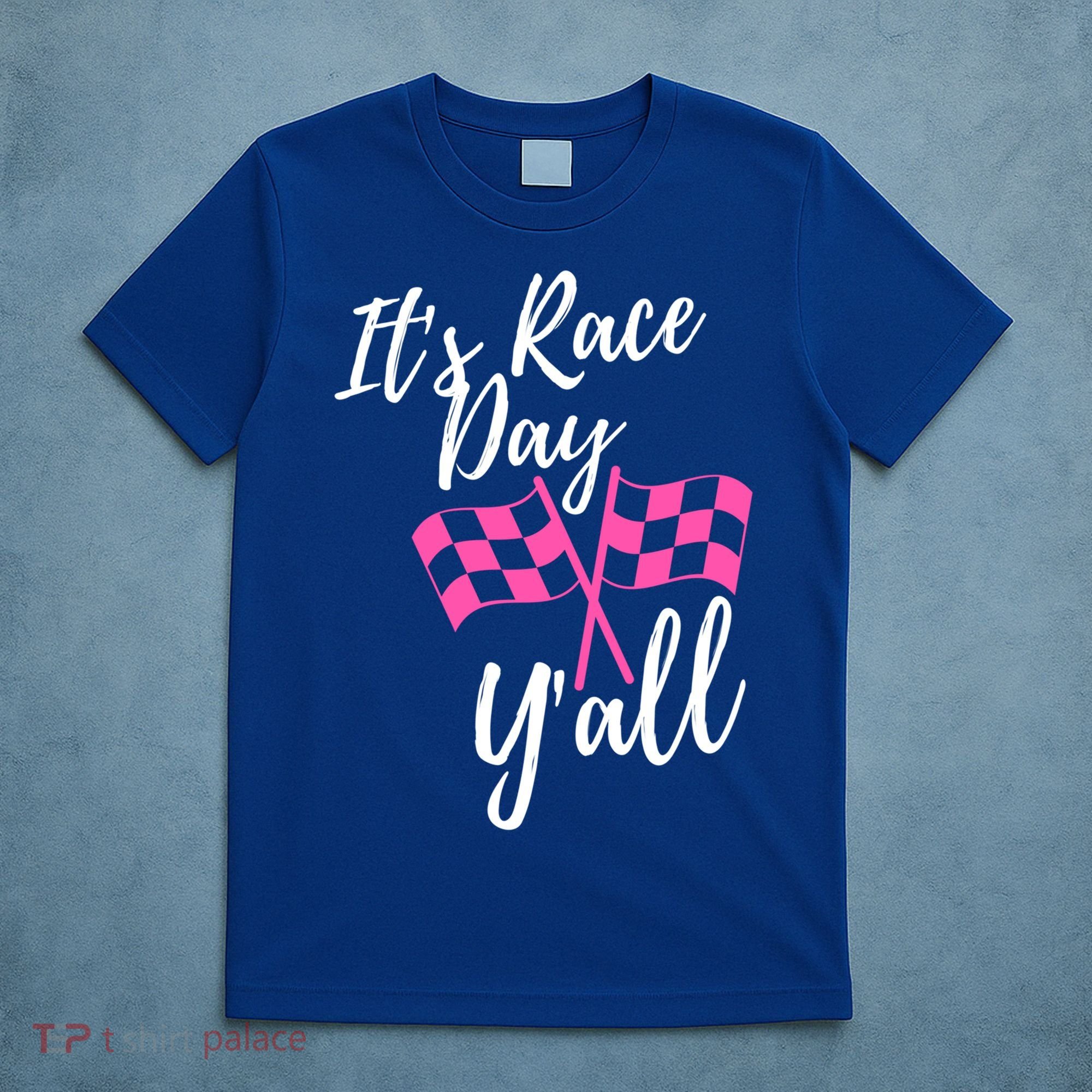 It's Race Day Y’all Checkered Flag Pit Crew Racing Track Gift T-Shirt