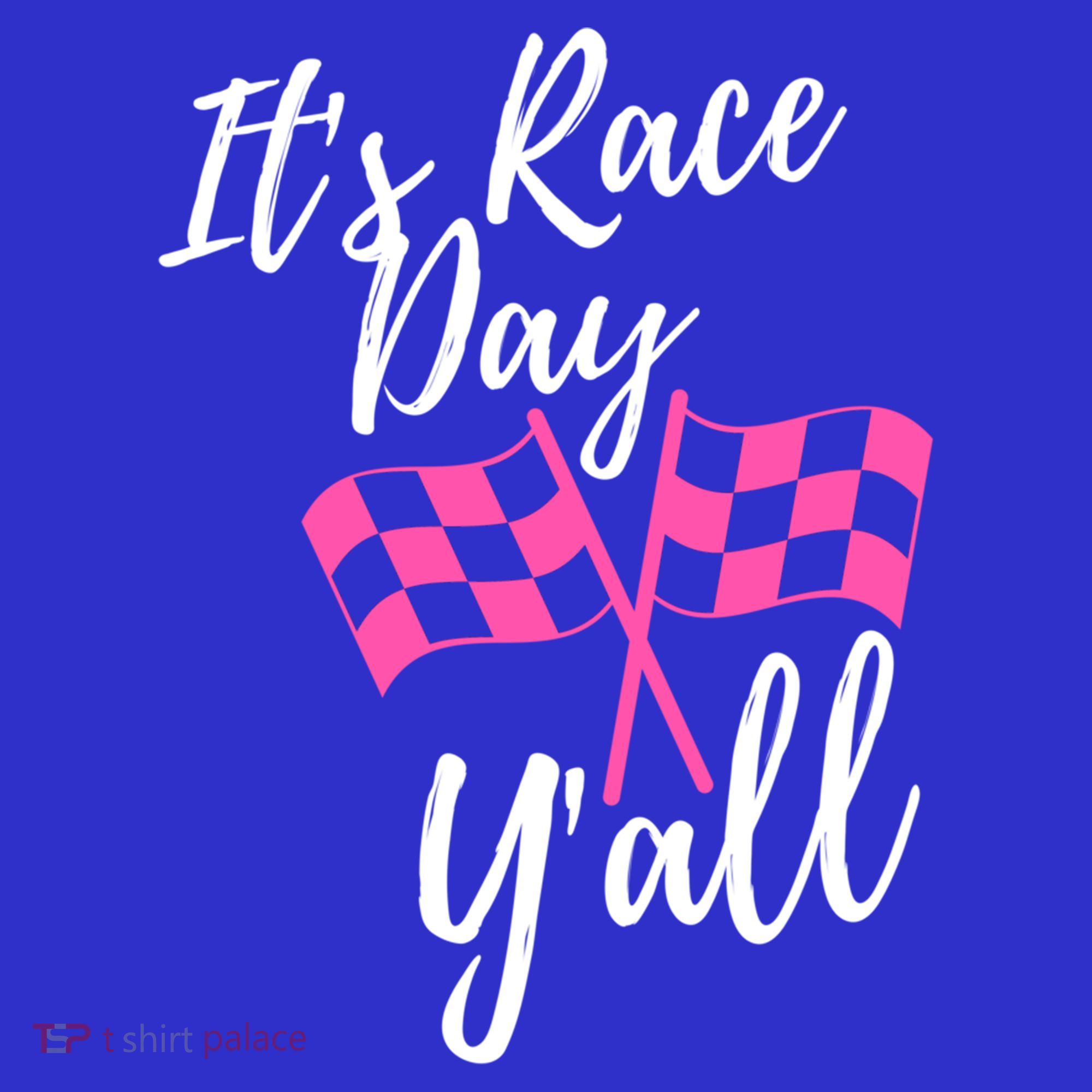 It's Race Day Y’all Checkered Flag Pit Crew Racing Track Gift T-Shirt