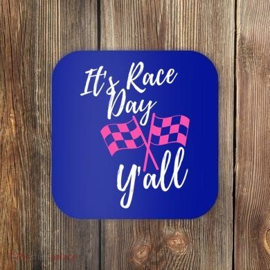It's Race Day Y’all Checkered Flag Pit Crew Racing Track Gift Coaster