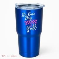 It's Race Day Y’all Checkered Flag Pit Crew Racing Track Gift Tumbler thumb 0