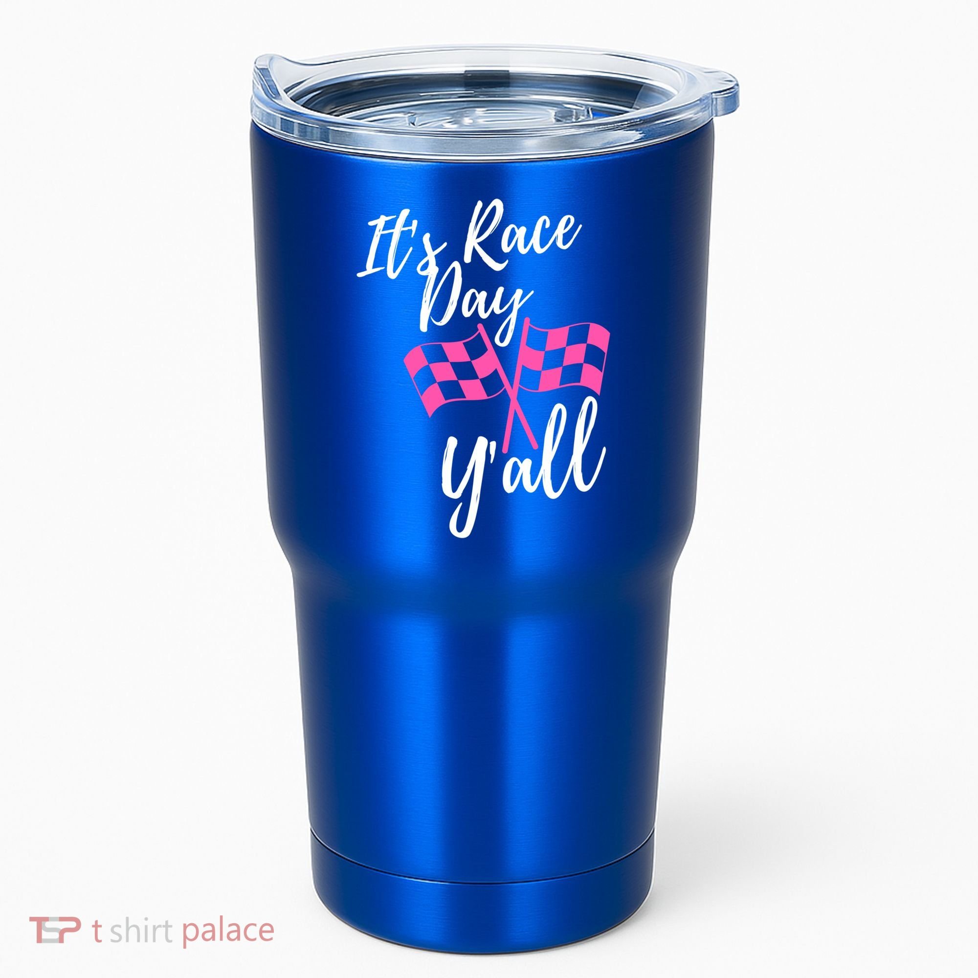 It's Race Day Y’all Checkered Flag Pit Crew Racing Track Gift Tumbler
