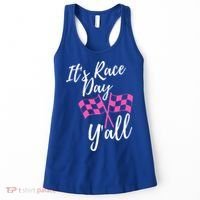 It's Race Day Y’all Checkered Flag Pit Crew Racing Track Gift Women's Tank Top thumb 0