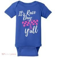 It's Race Day Y’all Checkered Flag Pit Crew Racing Track Gift Baby Bodysuit thumb 0