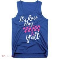 It's Race Day Y’all Checkered Flag Pit Crew Racing Track Gift Tank Top thumb 0