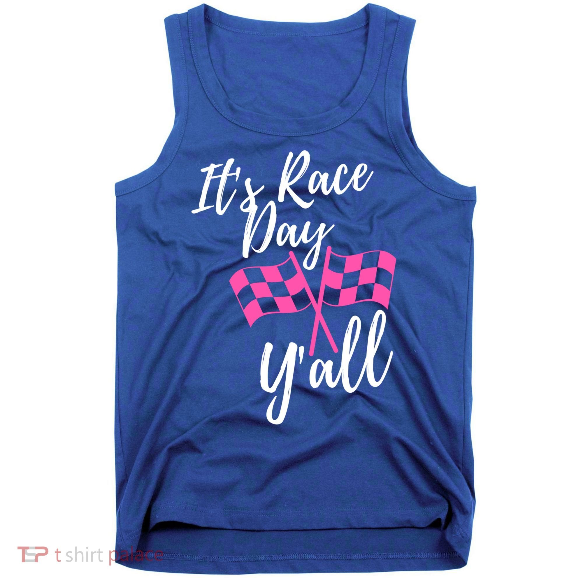 It's Race Day Y’all Checkered Flag Pit Crew Racing Track Gift Tank Top