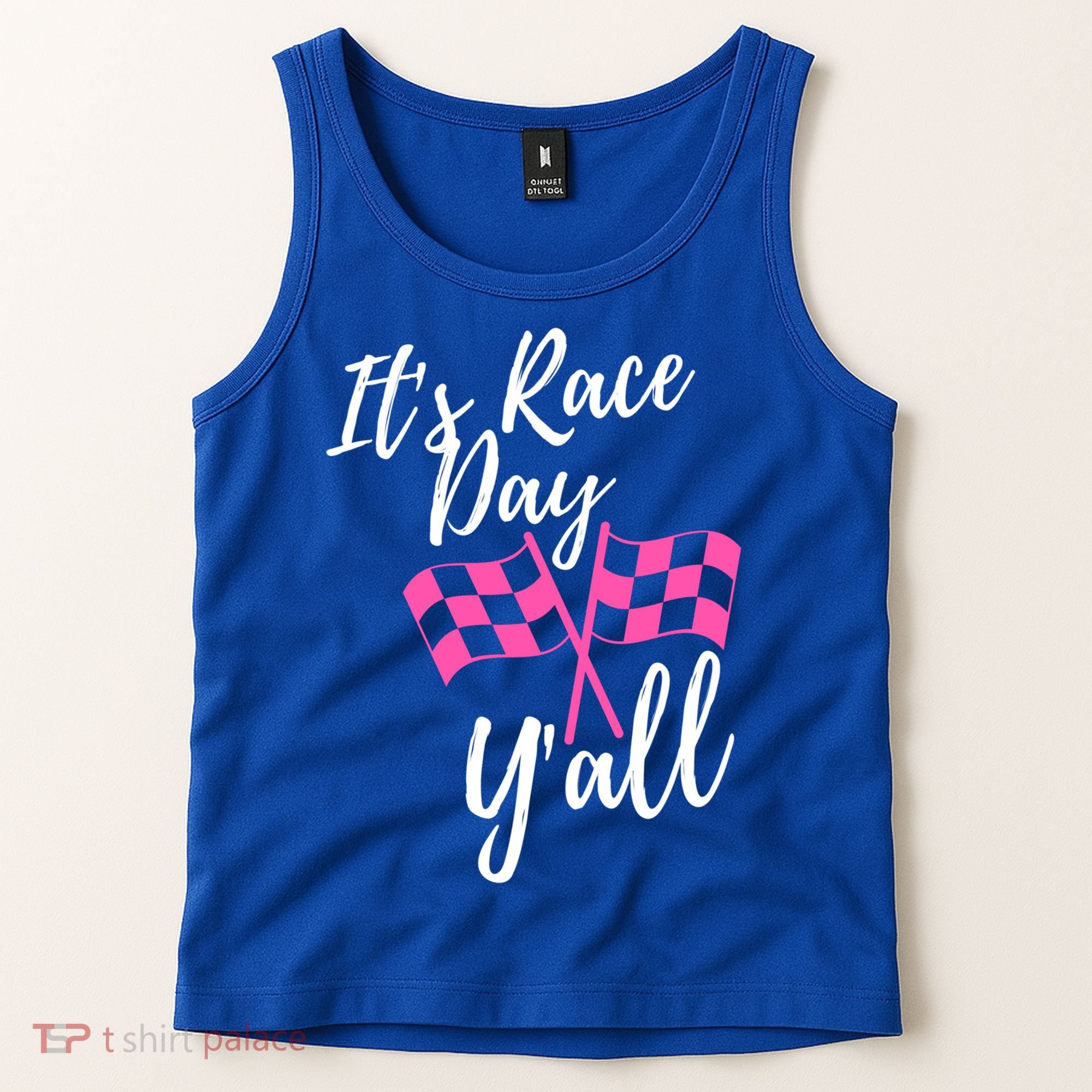 It's Race Day Y’all Checkered Flag Pit Crew Racing Track Gift Tank Top