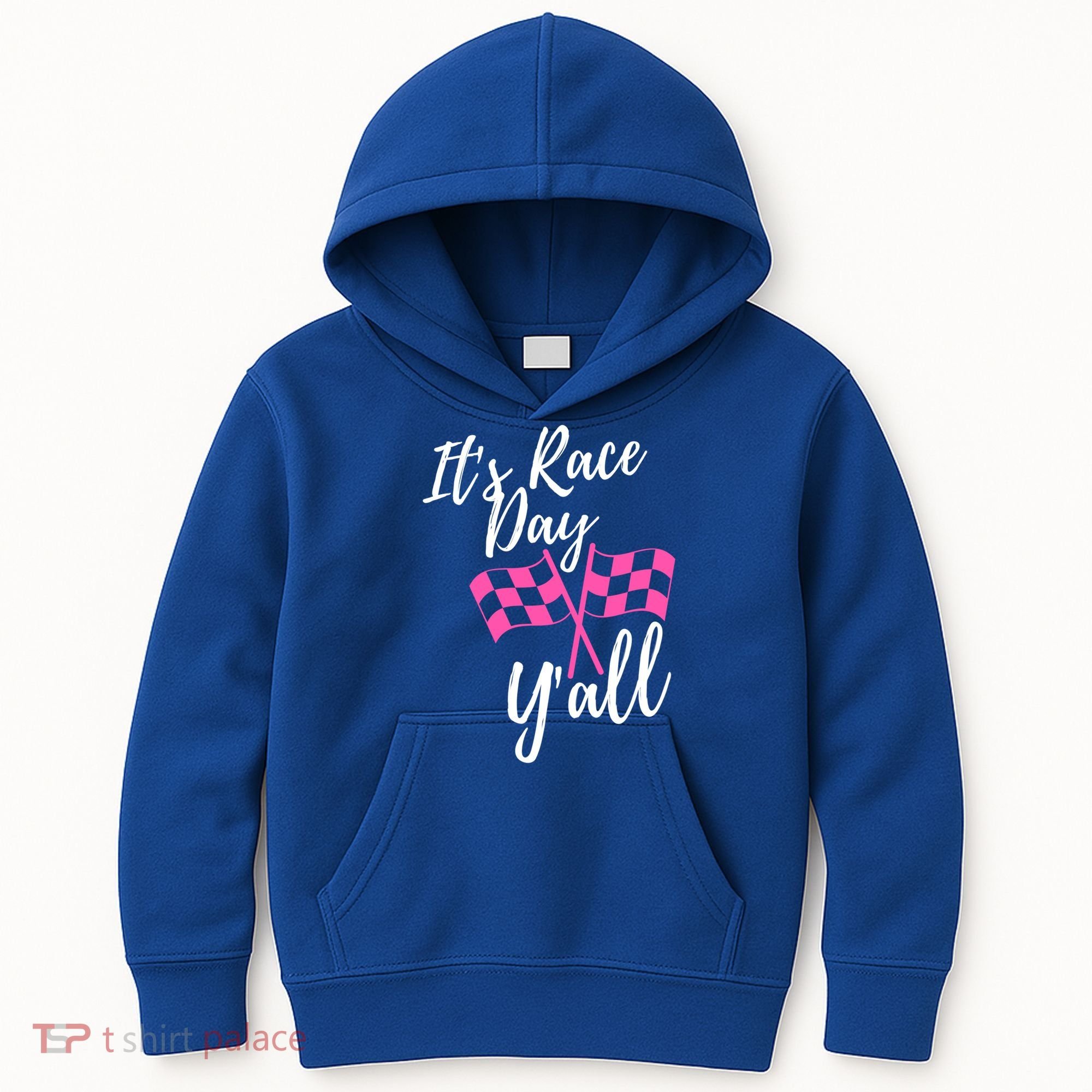 It's Race Day Y’all Checkered Flag Pit Crew Racing Track Gift Kids Hoodie
