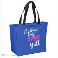 It's Race Day Y’all Checkered Flag Pit Crew Racing Track Gift Tote Bag thumb 2