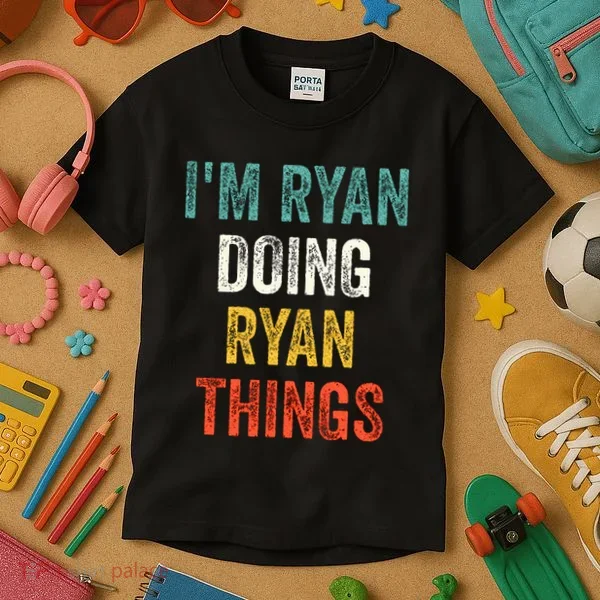 I'm Ryan Doing Ryan Things Funny Vintage First Name Kids T-Shirt
