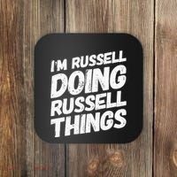 I'M RUSSELL DOING RUSSELL THINGS Personalized Name Gifts Coaster thumb 0