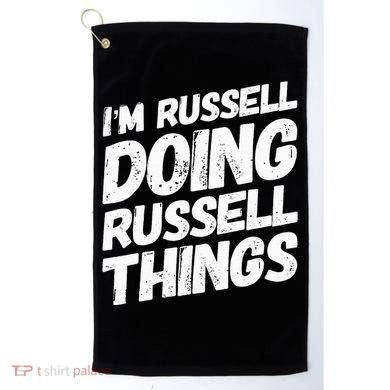 I'M RUSSELL DOING RUSSELL THINGS Personalized Name Gifts Golf Towel