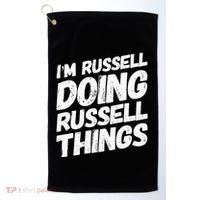 I'M RUSSELL DOING RUSSELL THINGS Personalized Name Gifts Golf Towel thumb 0