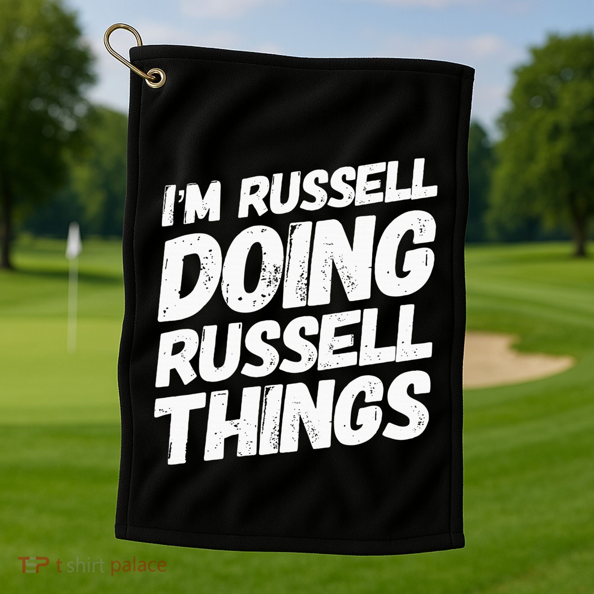 I'M RUSSELL DOING RUSSELL THINGS Personalized Name Gifts Golf Towel