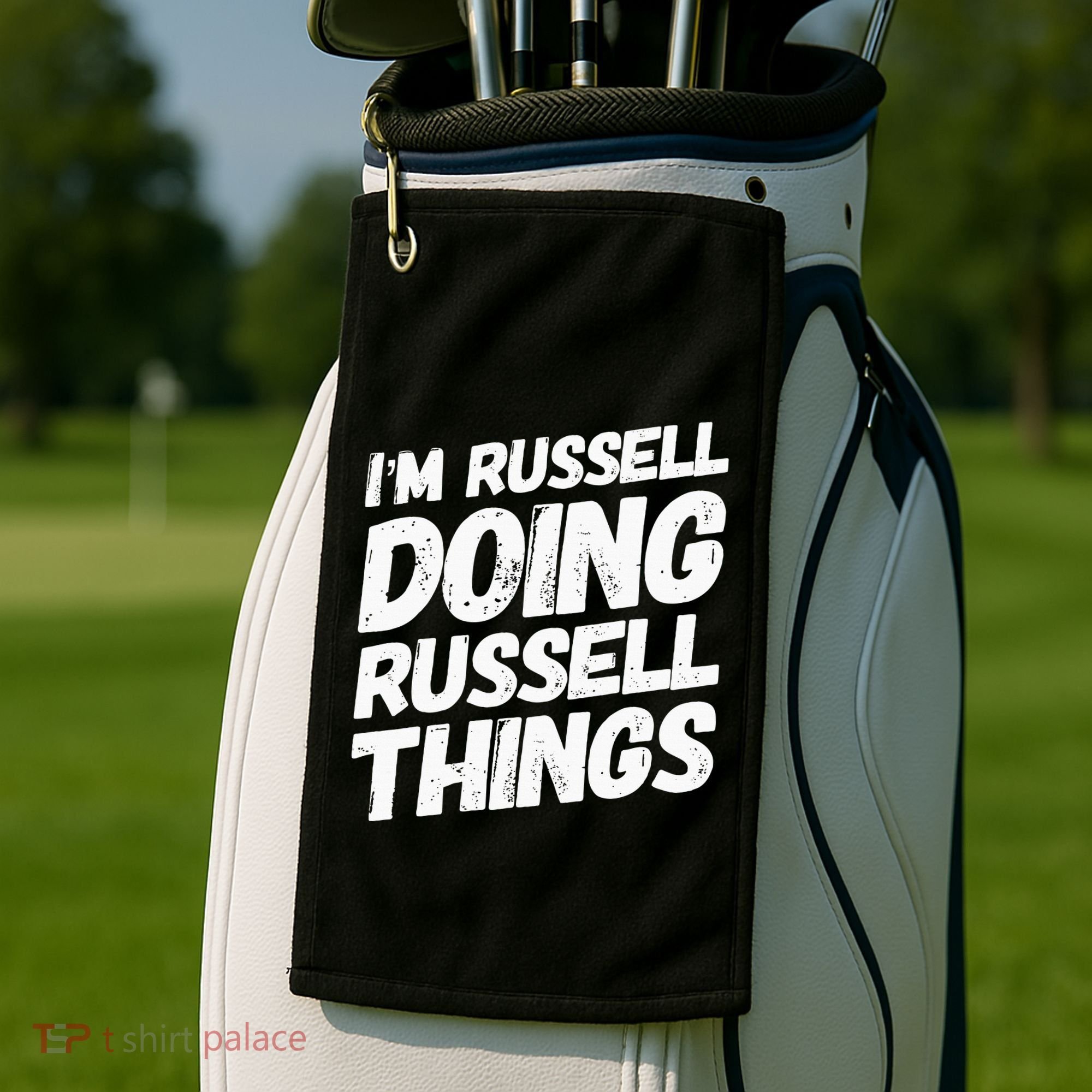 I'M RUSSELL DOING RUSSELL THINGS Personalized Name Gifts Golf Towel