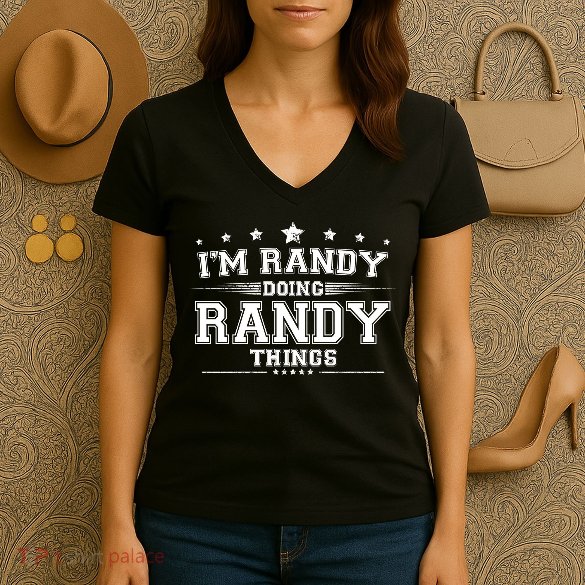 Im Randy Doing Randy Things Women's V-Neck T-Shirt