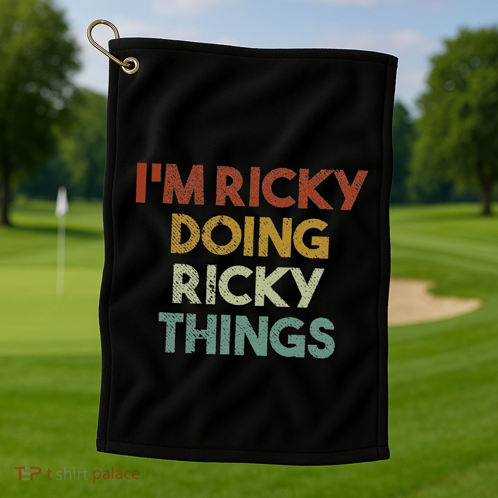 IM Ricky Doing Ricky Things Funny First Name Ricky Golf Towel
