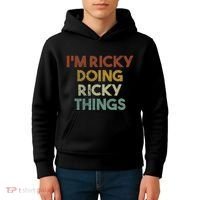 IM Ricky Doing Ricky Things Funny First Name Ricky Kids Hoodie thumb 4