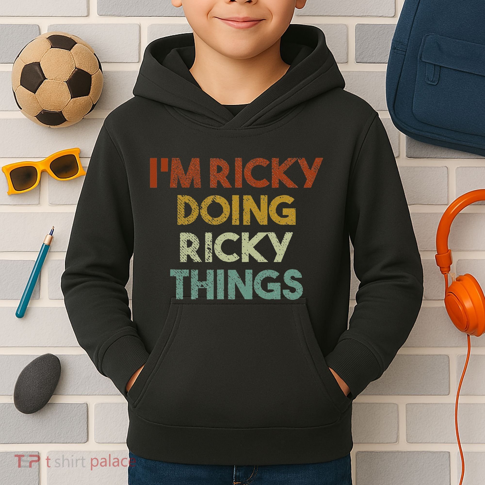 I'm Ricky Doing Ricky Things Funny First Name Ricky Kids Hoodie