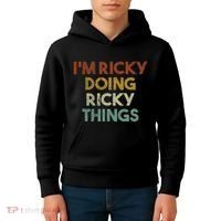 I'm Ricky Doing Ricky Things Funny First Name Ricky Kids Hoodie thumb 4