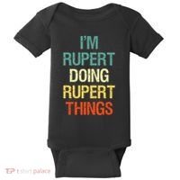 IM Rupert Doing Rupert Things Personalized First Name Gift Baby Bodysuit thumb 0