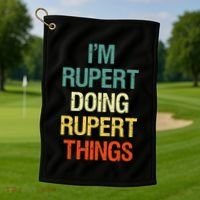 IM Rupert Doing Rupert Things Personalized First Name Gift Golf Towel thumb 1