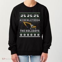 I Really Dig The Holidays Excavator Christmas Ugly Gift Women's Sweatshirt thumb 0