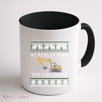 I Really Dig The Holidays Excavator Christmas Ugly Gift Coffee Mug thumb 1